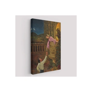 Sevgilisine Çiçek Veren Kadın Duvar Tablosu-6241