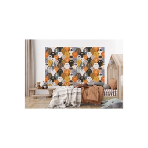 Sevimli Renkli Kediler Desenli Duvar Kağıdı-5745