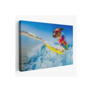 Su Kayağı Yapan Köpek  Dekoratif Kanvas Tablo 1155