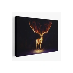 Sürreal Sarı Geyik Tablosu-6649