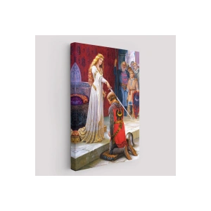 The Accolade - Edmund Blair Leighton Şövalyenin Kraliçeye Sadakat Tablosu-6460