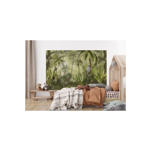 Tropikal Orman Bitkileri ve Hayvanları Çocuk Odası Duvar Kağıdı-5639