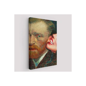 Vincent van Gogh Kulağını Isıran Kadın Pop Art Tablo-6486