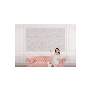 VintagePastel Çiçekler Yapraklar Duvar Kağıdı-5645