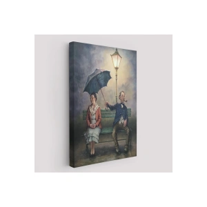 Yağmur Altındaki Küs Sevgililer Dekoratif Duvar Tablosu-6223