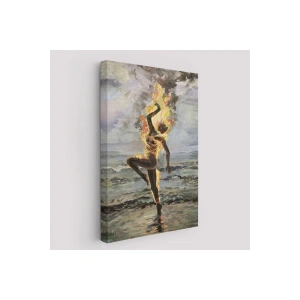 Yanarken Dans Eden Kadın Duvar Tablosu-6243