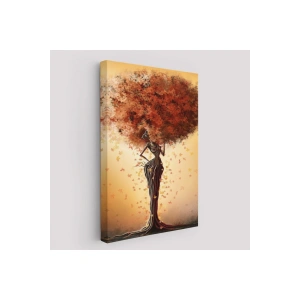 Yaprak Saçlı Afrikalı Ağaç Kadın Duvar Tablosu-6313