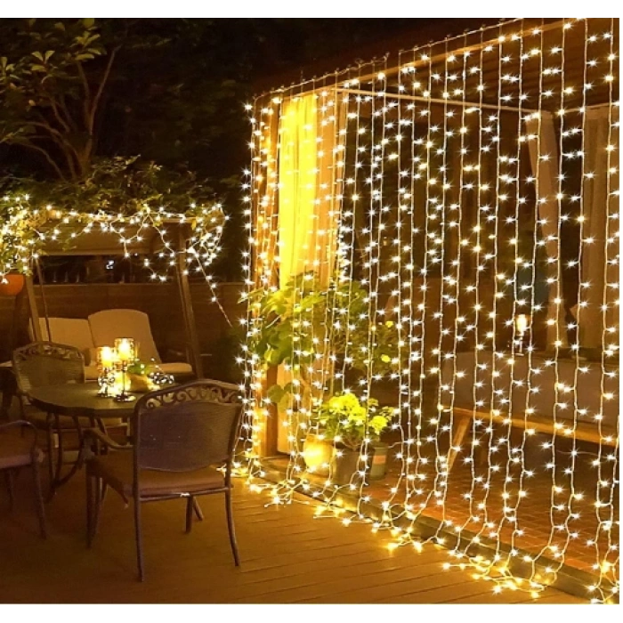 2x2 Metre Perde Led Sarı Işık