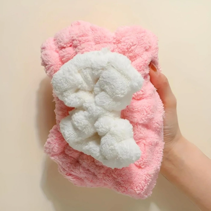 Mikrofiber Örgü Saç Kurutma Bone Havlu