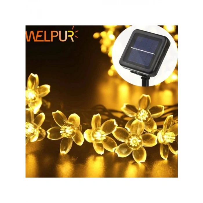 Solar Çiçekli Dekoratif 30 Led Bahçe Lambası