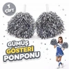 1 Çift Gümüş Renk Okul Gösteri Ponponları Ekstra Dolgun