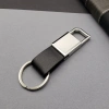 Deri Siyah Gümüş Metal Anahtarlık