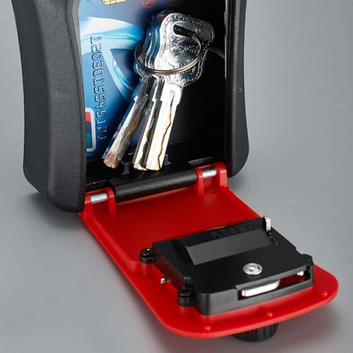 Kırmızı Şifreli Anahtar ve Eşya Saklama Güvenlik Kasası