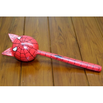 Ahşap Kedili Spiderman Marakas Tekli