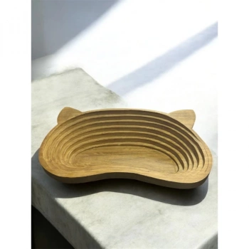 Evcil Hayvan Kulak Motifli Ahşap Yatak