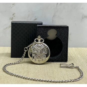 Özel Kutulu Osmanlı Devlet Arması Gümüş Köstekli Saat