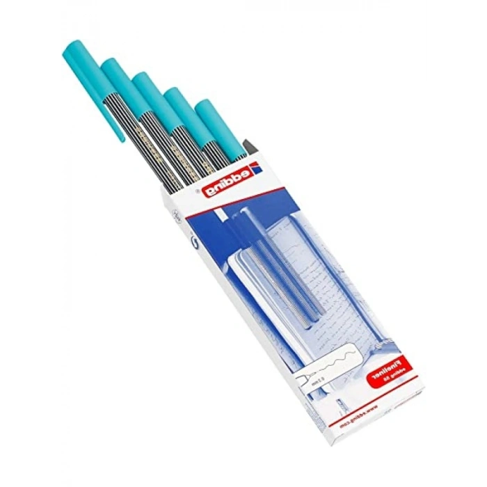 0.3 mm Uçlu Turkuaz Fineliner Kalem - 5 Adet