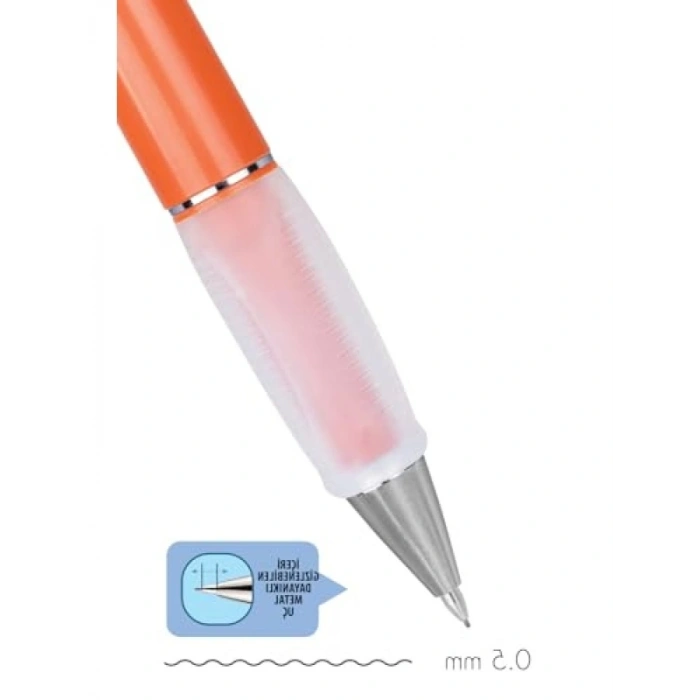 0.5 mm Mekanik Kalem, Kiremit Renk, Gizlenebilir Silgi