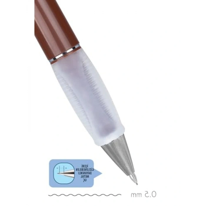 0.5mm Uç Kalınlığına Sahip Ergonomik Mekanik Kalem - Toprak Kahverengi