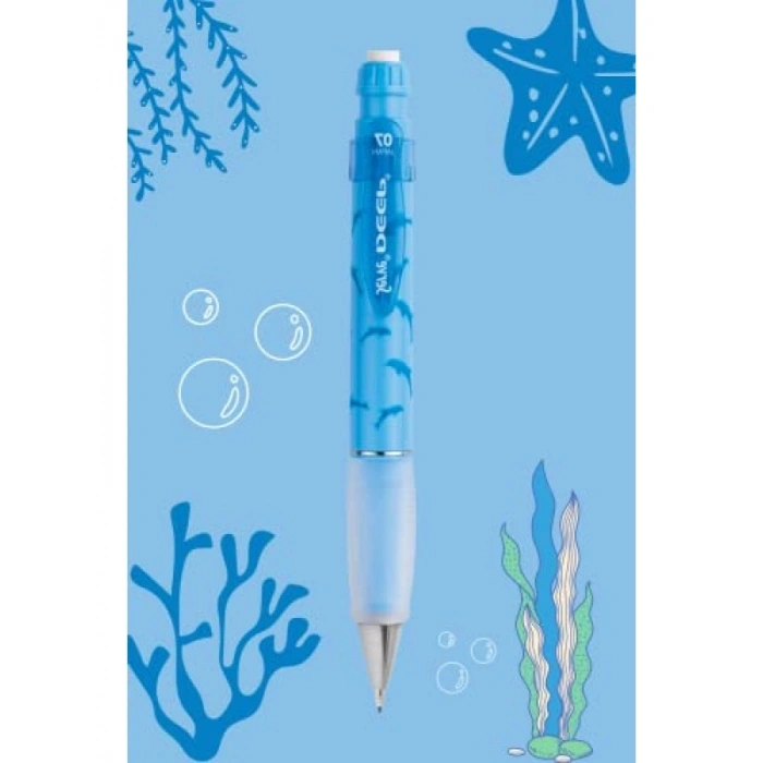 0.7 mm Mekanik Kurşun Kalem, Gök Mavi Yunus Desenli