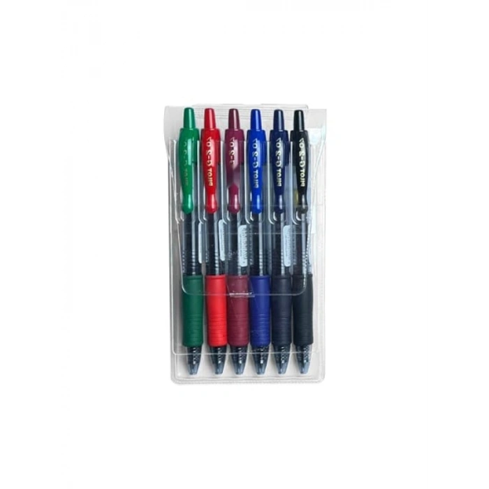 0.7 mm Uçlu Jel Mürekkepli Roller Kalem - 6lı Set