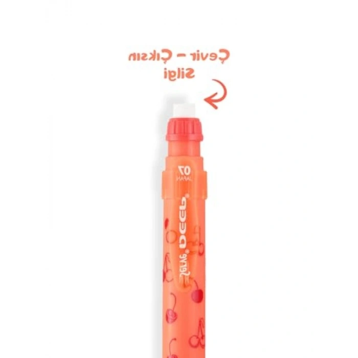 0.7mm Mekanik Kurşun Kalem, Fosforlu Kırmızı