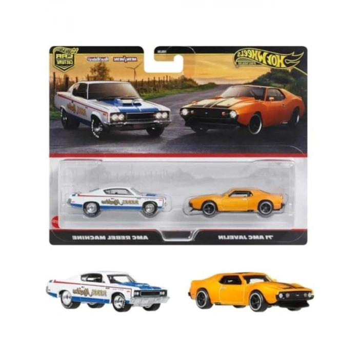 1:64 Ölçekli Araç Modeli - 71 AMC Javelin & AMC Rebel Machine İkili Paket