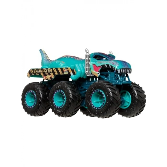 1:64 Ölçekli Monster Trucks ve Hot Wheels Araç Seti - Köpek Balığı ve Dinozor Temalı