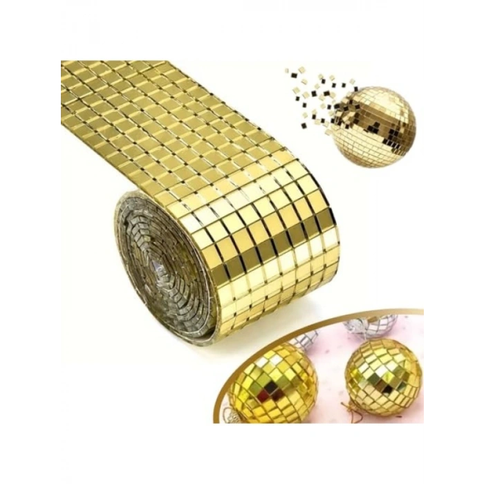 1 Metre Uzunluğunda Gold Renk Aynalı Mozaik Dekor Bandı - 4 cm