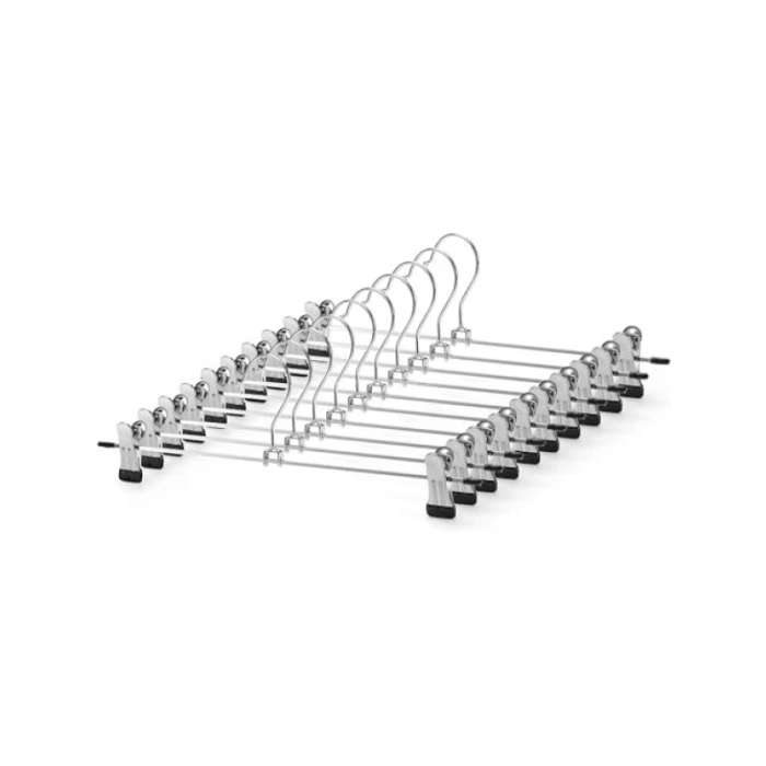 10 Adet Metal Etek Pantolon Askısı, Kaydırmaz Klipsli