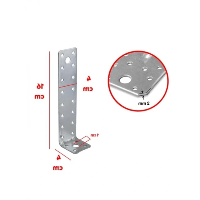 10 Adet Metal Köşebent - 40x40x160 mm Bağlantı Aparatı