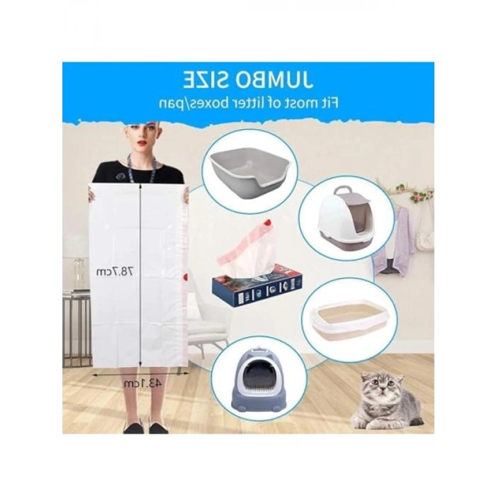 10 Adet Tek Kullanımlık Kedi Kum Kabı Astarı - Dayanıklı ve Pratik