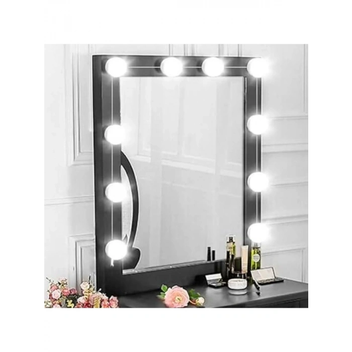10lu Set Hollywood Tarzı Led Makyaj Aynası Işığı, 3 Renk Modu