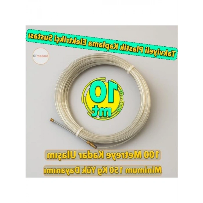 10 Metre Uzunluğunda Plastik Kaplamalı Kablo Çekme Teli