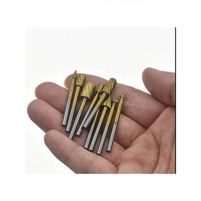 10 Parça Titanyum Freze Uç Seti - 3mm Şaft