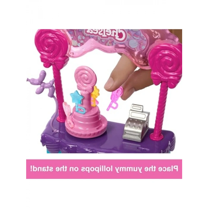 10 Parçalı Şeker Dükkanı Oyun Seti, Dönebilir Lolipop Standı ve Aksesuarlar