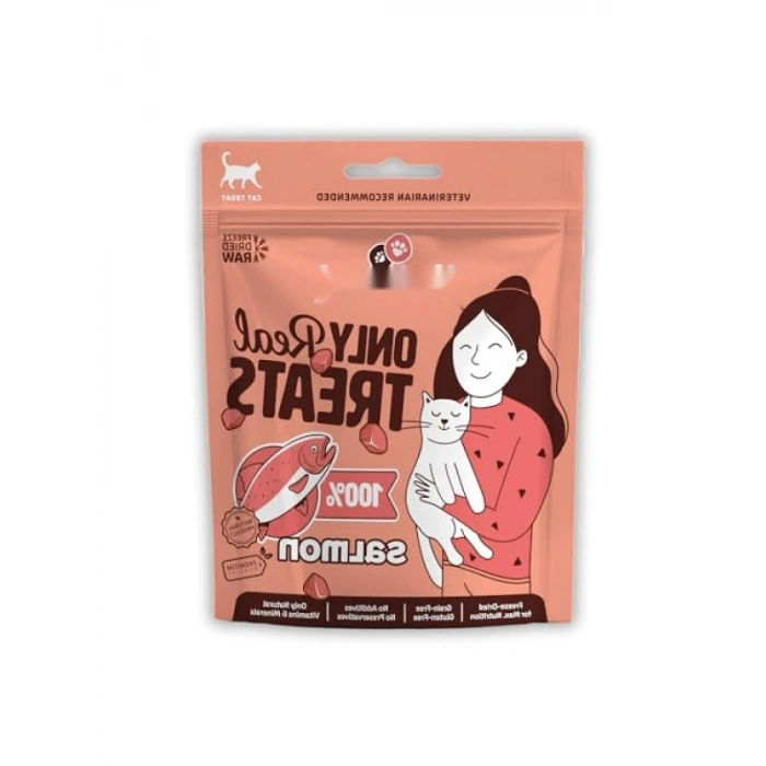 %100 Çiğ Somonlu Freeze-Dried Kedi Ödül Maması 40g