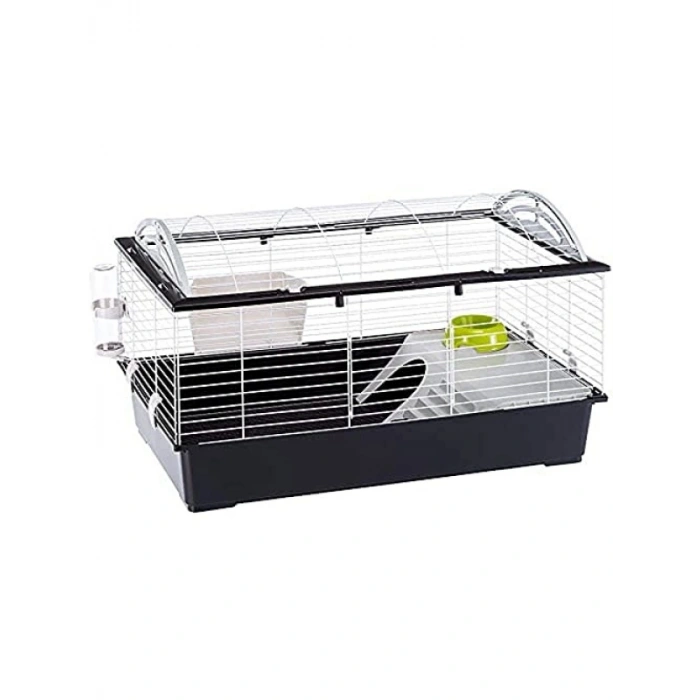 100 cm Beyaz ve Siyah Renkli Hamster Tavşan Kafesi