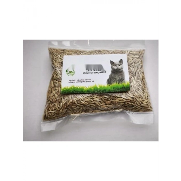 %100 Doğal Kedi Çimi Tohumu Karışımı - Arpa, Buğday, Yulaf (500 Gram)