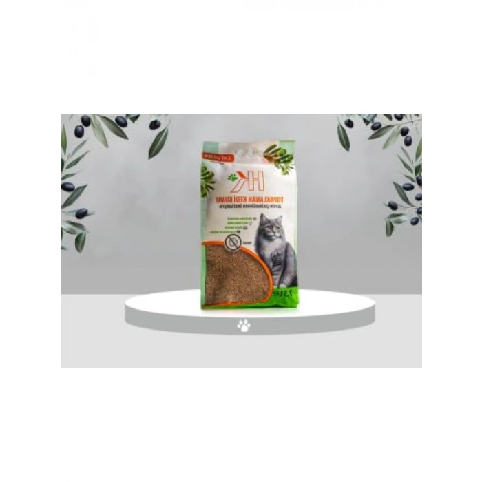 %100 Doğal Zeytin Çekirdeği Aktif Karbonlu Kedi Kumu - 7.5L