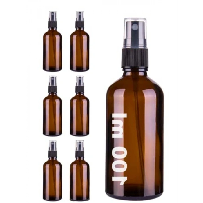 100 ml Sızdırmaz Kapaklı Kahverengi Cam Şişe - 6 Adet