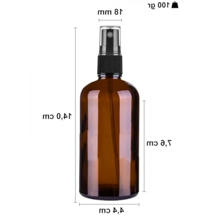 100 ml Sızdırmaz Kapaklı Kahverengi Cam Şişe - 6 Adet