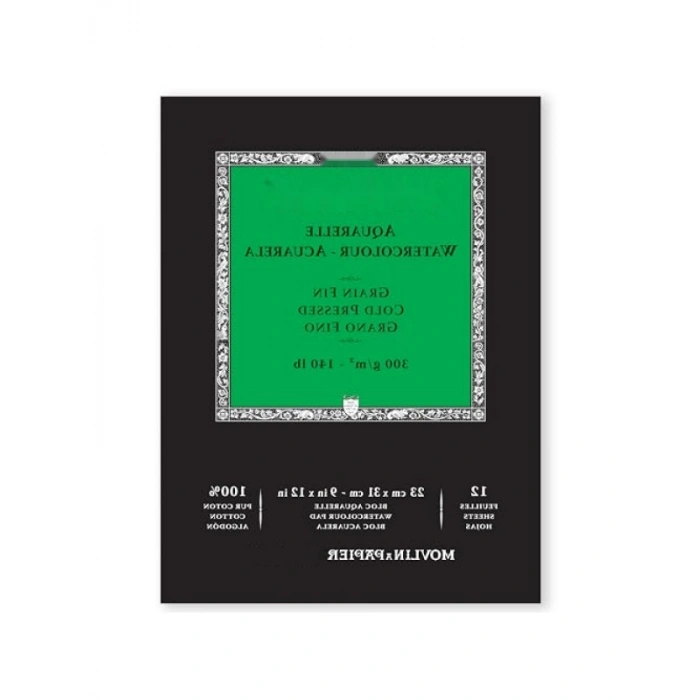 %100 Pamuk Suluboya Defteri - 23 x 31 cm, 12 Sayfa, 300 gr