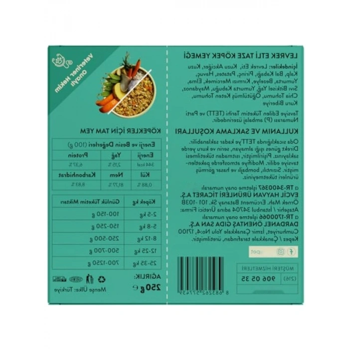 %100 Taze İçerikli Levrek Etli Köpek Maması - 250 gr