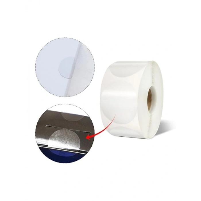 1000 Adet Şeffaf Yuvarlak Paketleme Etiketi - 3 cm Çapında