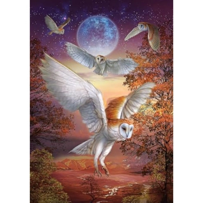1000 Parça Ayışığı Baykuşları Puzzle - Zorlu ve Eğlenceli Deneyim