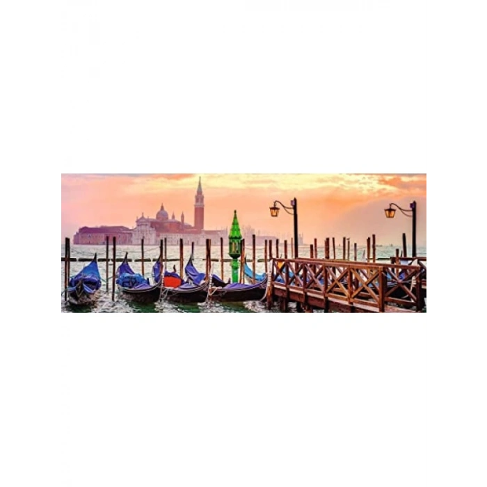 1000 Parçalı Panoramik Puzzle - Gondollar Temalı Eğlence
