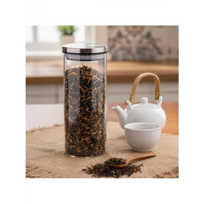 1000ml Vakumlu Metal Kapaklı Borosilikat Cam Kavanoz