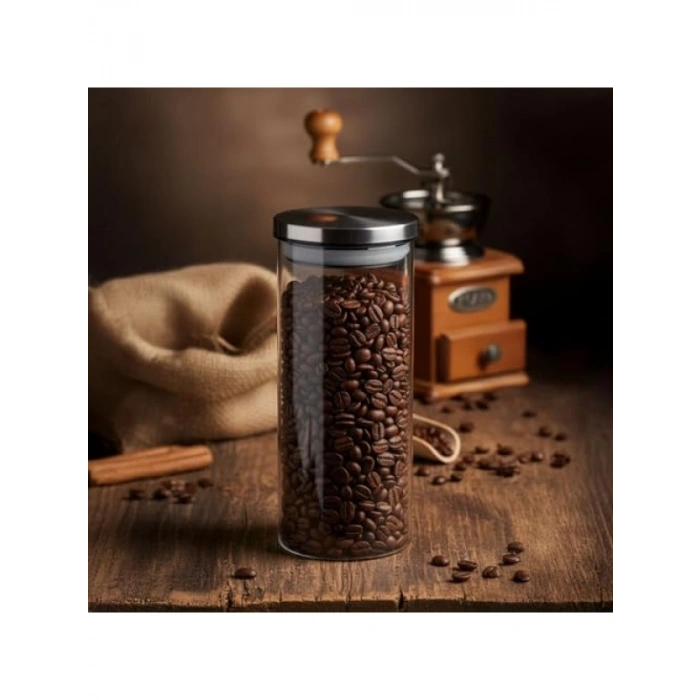 1000ml Vakumlu Metal Kapaklı Borosilikat Cam Kavanoz