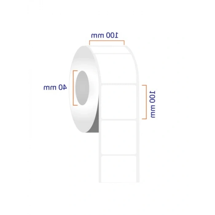 100mm x 100mm Termal Etiket, 500 Adet Rulo